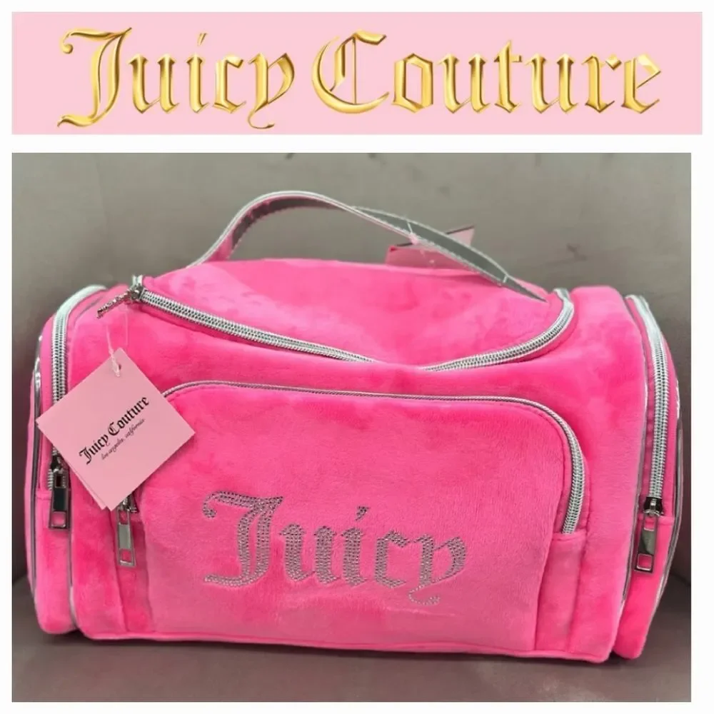 Juicy‎ Couture Ombre Rhinestone Logo Velour Hanging Cosmetic Bag